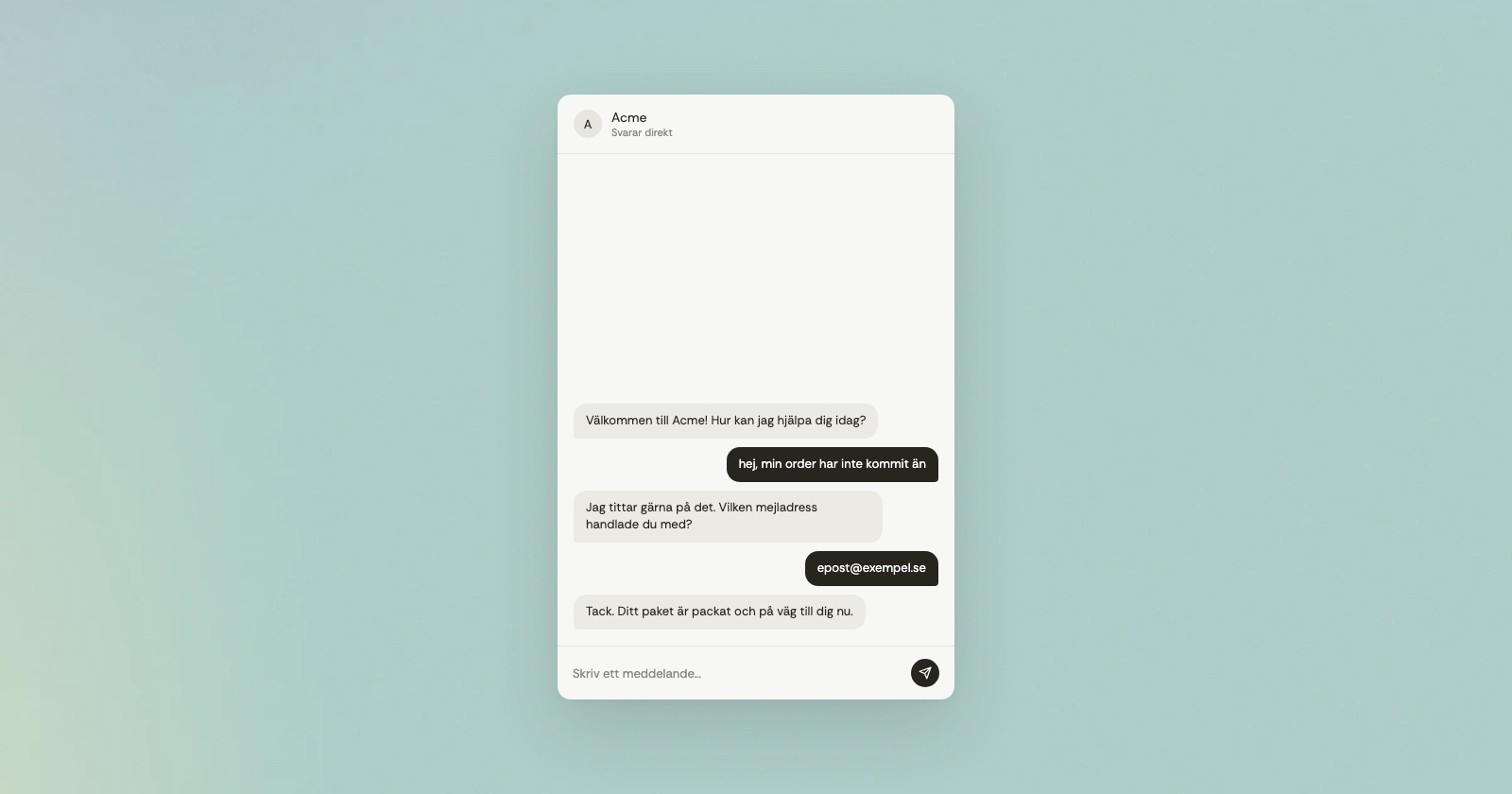 Real Talks chattbot svarar med telefonagentens kunskap
